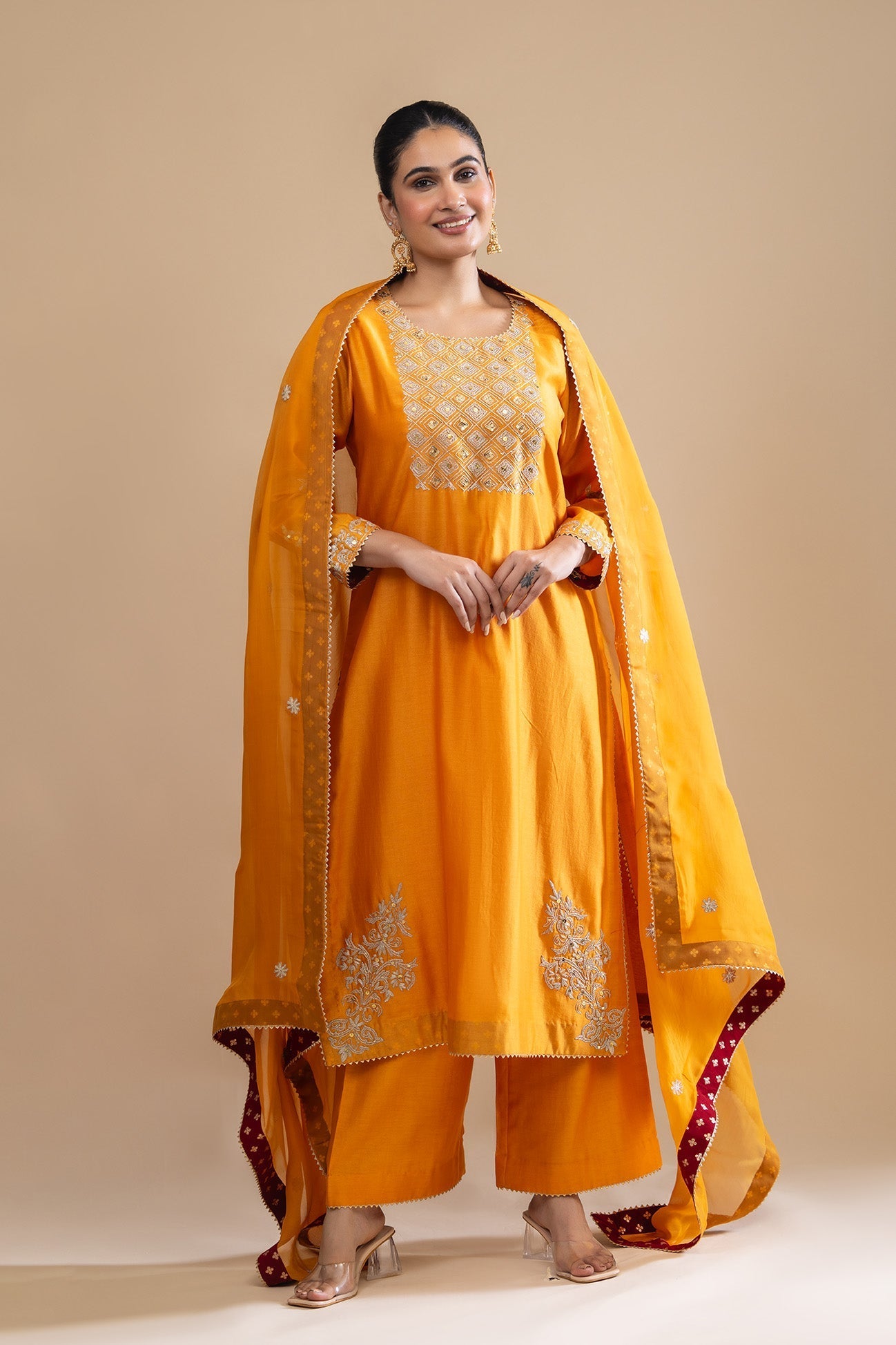 Kesariya Kiran Kurta Palazzo Set