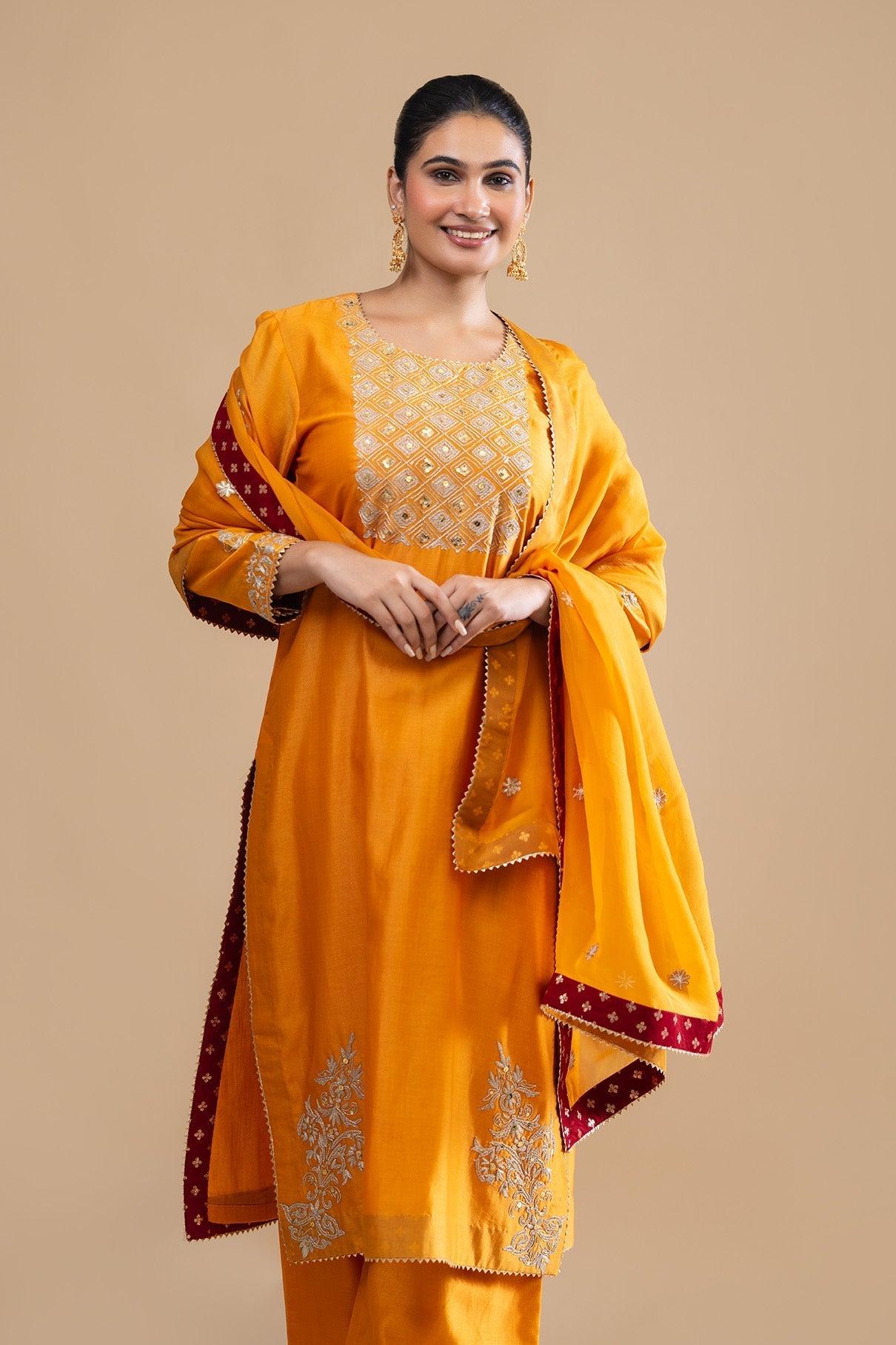 Kesariya Kiran Kurta Palazzo Set