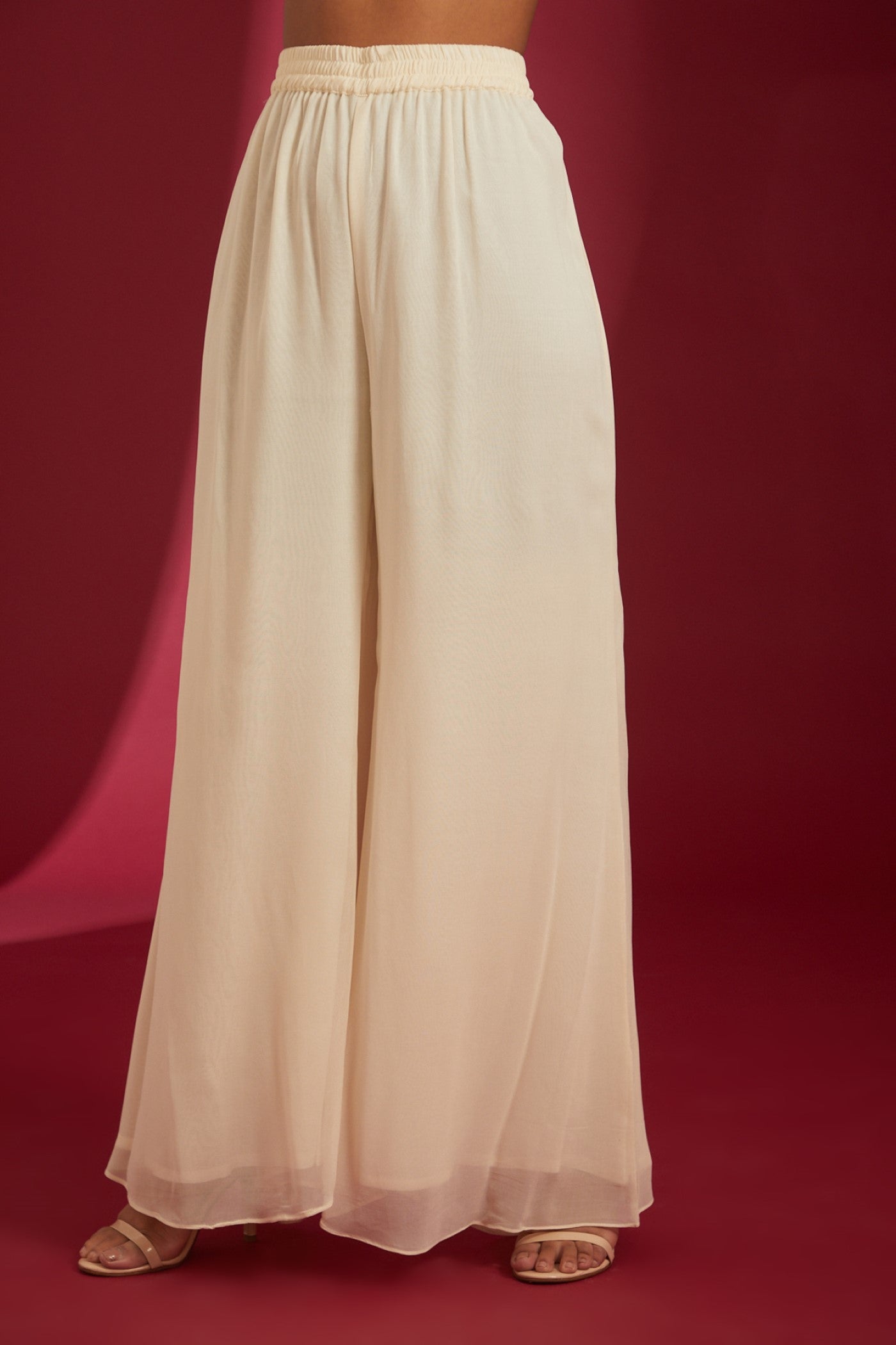 Ivory with Black Sequence Embroidered Georgette Co-Ord Set