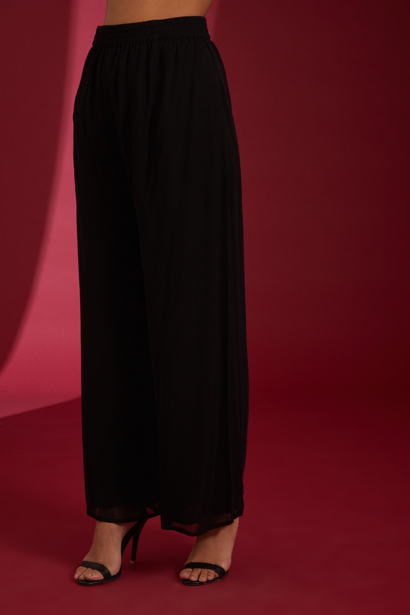 Black with Ivory Sequins Embroidered Georgette Co-Ord Set