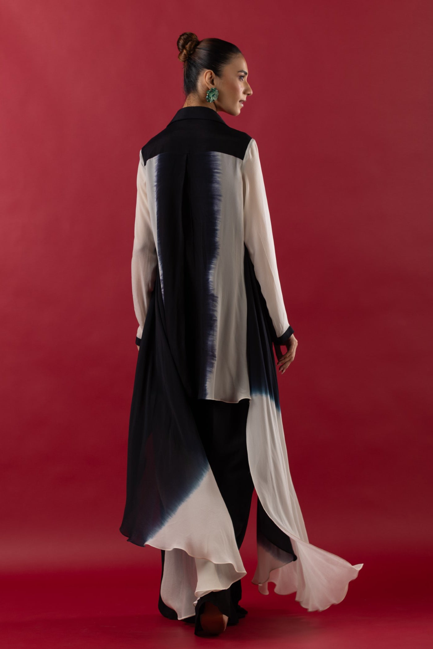 Black Mettalic Long Shirt and Pallazo set